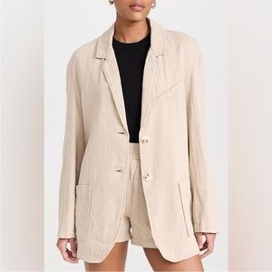 BlankNYC NWT Linen Cotton Blend Oversized Stepping Out Blazer XS Free People tan